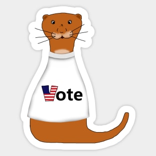 Oliver The Otter Says Vote! Sticker